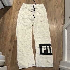 Pink cream sweat pants